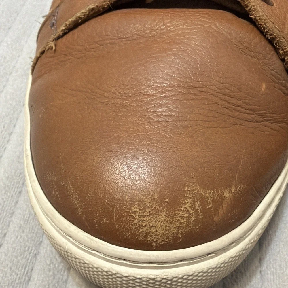 Allen Edmonds Courtside Sneakers Men's Sz 11 D Walnut Brown Leather Lace-up